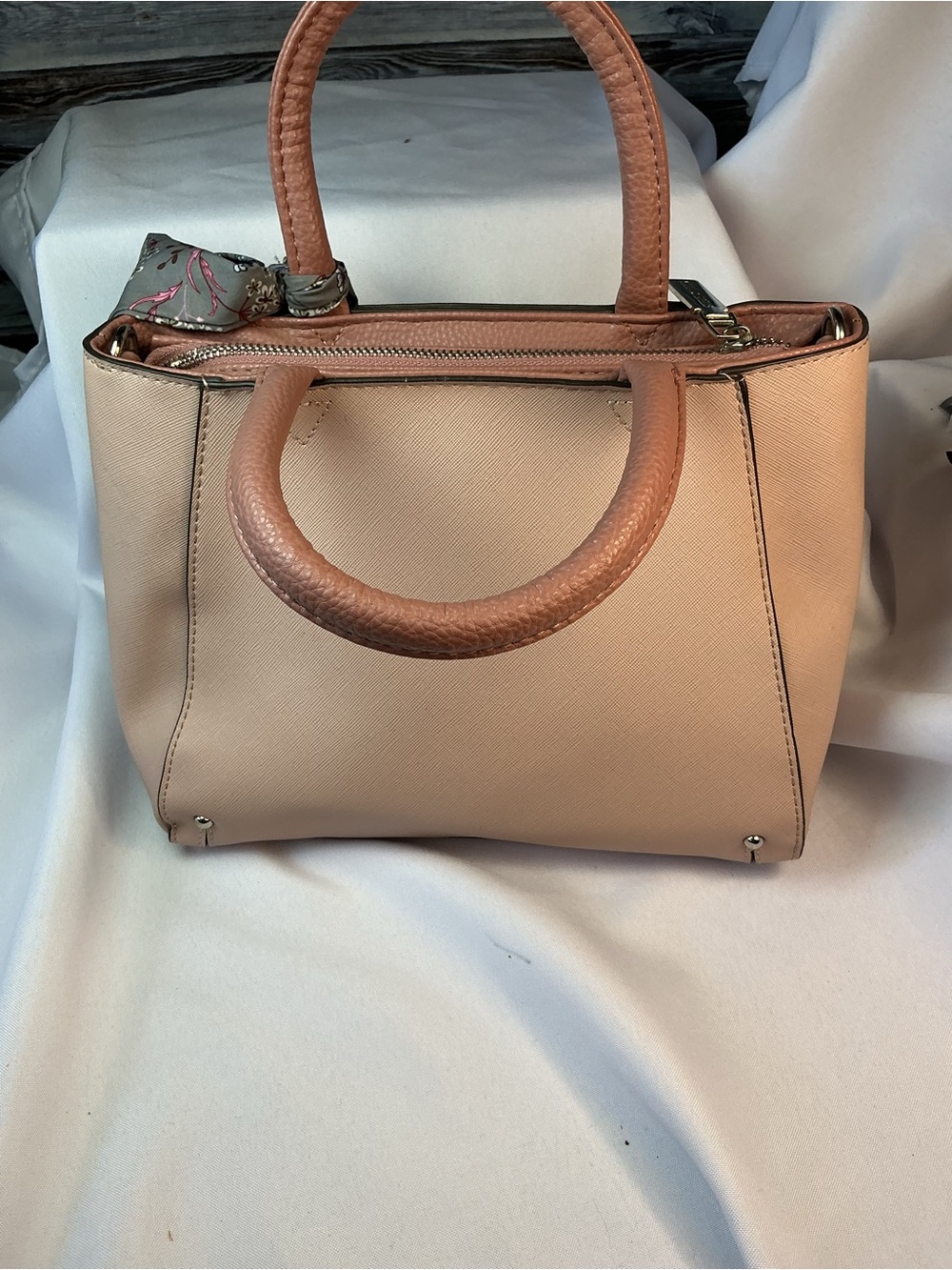 ★ Steve Madden Blush Pink Satchel Crossbody Purse Scarf Accent - Picture 6 of 11